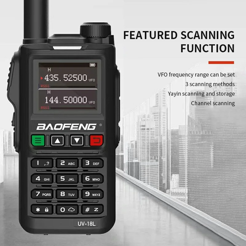 Baofeng UV-18L GPS Walkie Talkie Bezprzewodowa częstotliwość kopiowania 999CH Daleki zasięg Wysoka moc Typ-C Air Band VHF UHF Ham Radio dwukierunkowe