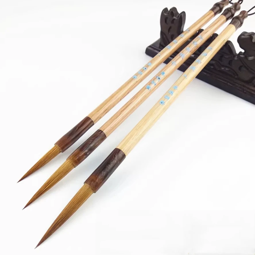 Art Supplies, Long Hair Wolf Hair Calligraphy Brush Set, Wood Handle, Professional for Writing & Painting, Artist Beginner Gift