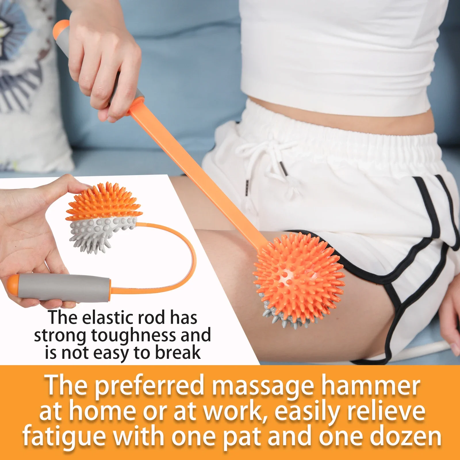 Taiwan Style Back Massage Hammer, Meridian Beating Stick for Shoulder and Cervix Vertebra, Full Body Patting Device and Gua Sha