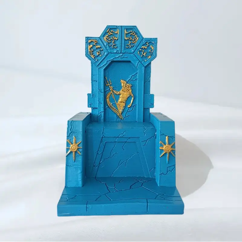 18CM Saint Seiya Myth Cloth Sea King Poseidon Scene Throne Stone Color Hard plastic Action Figure Toys