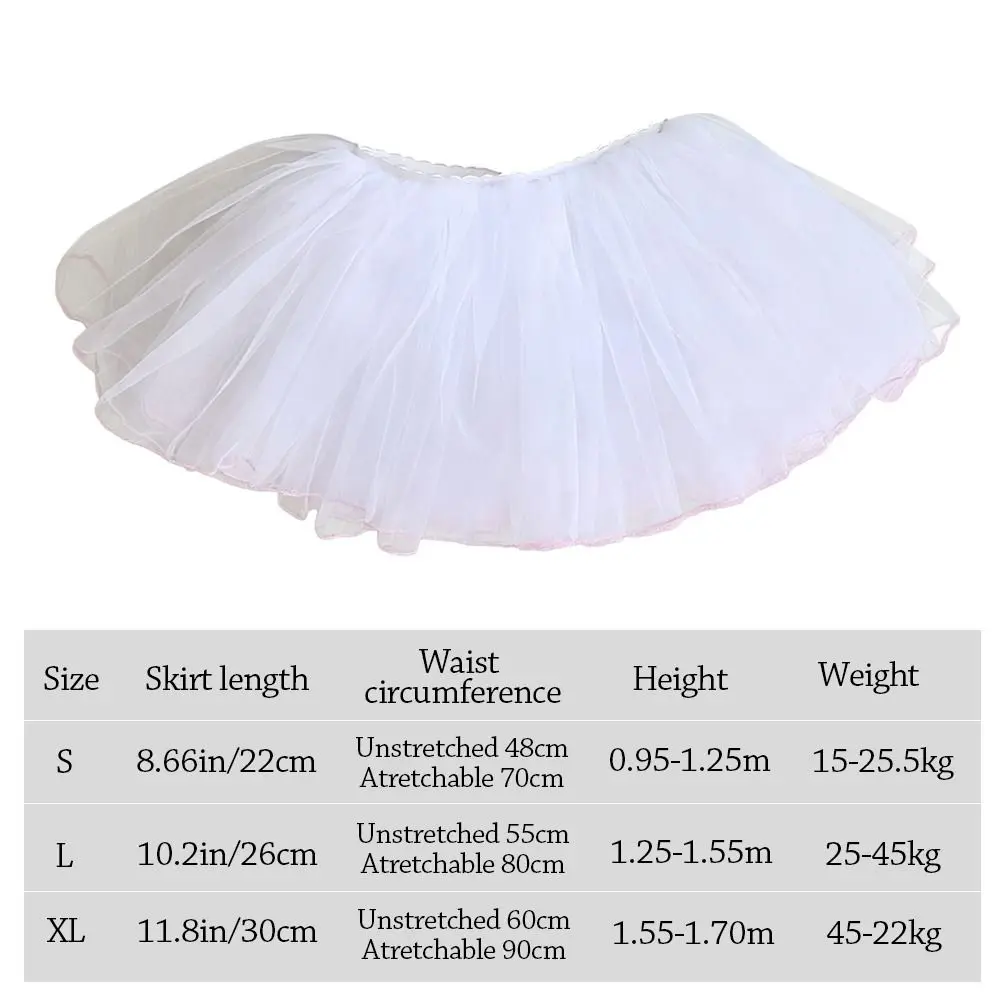 Moda 4 camadas meninas tutu saia fofo tule dança pettiskirt rede princesa saia crianças meninas