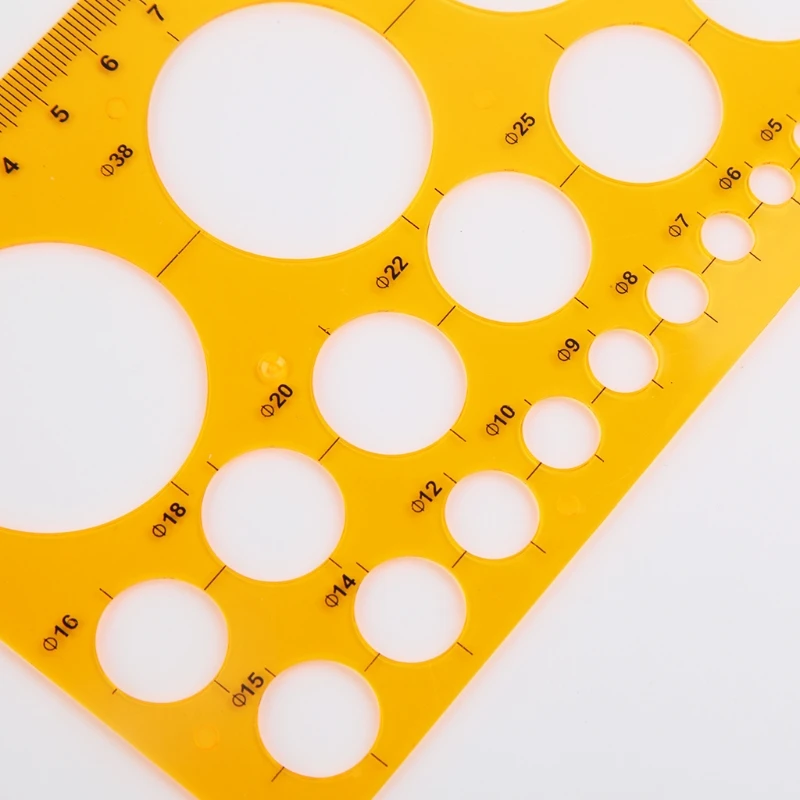 K Resin Circles Geometric Template Ruler Stencil Drawing Measuring Tool Students 594A