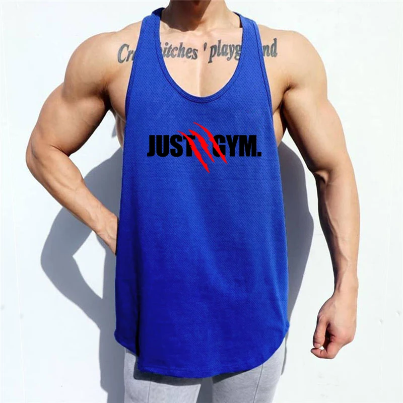 Men Mesh Stringer Tank Top Workout Singlet Quick Dry Sleeveless Vest For Running Fitness Bodybuilding Summer Training