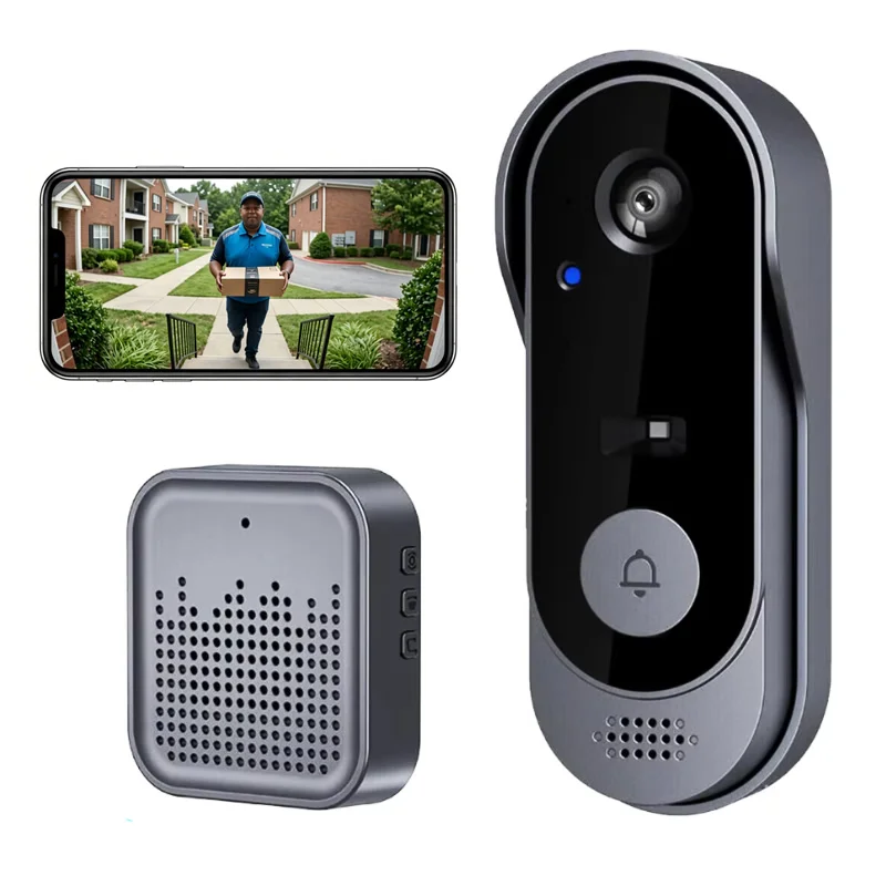 Home Smart Video Doorbell Outdoor Support SD Card Cloud Storage Waterproof Bidirectional HD Door Eye Camera Tuya WiFi 1080P