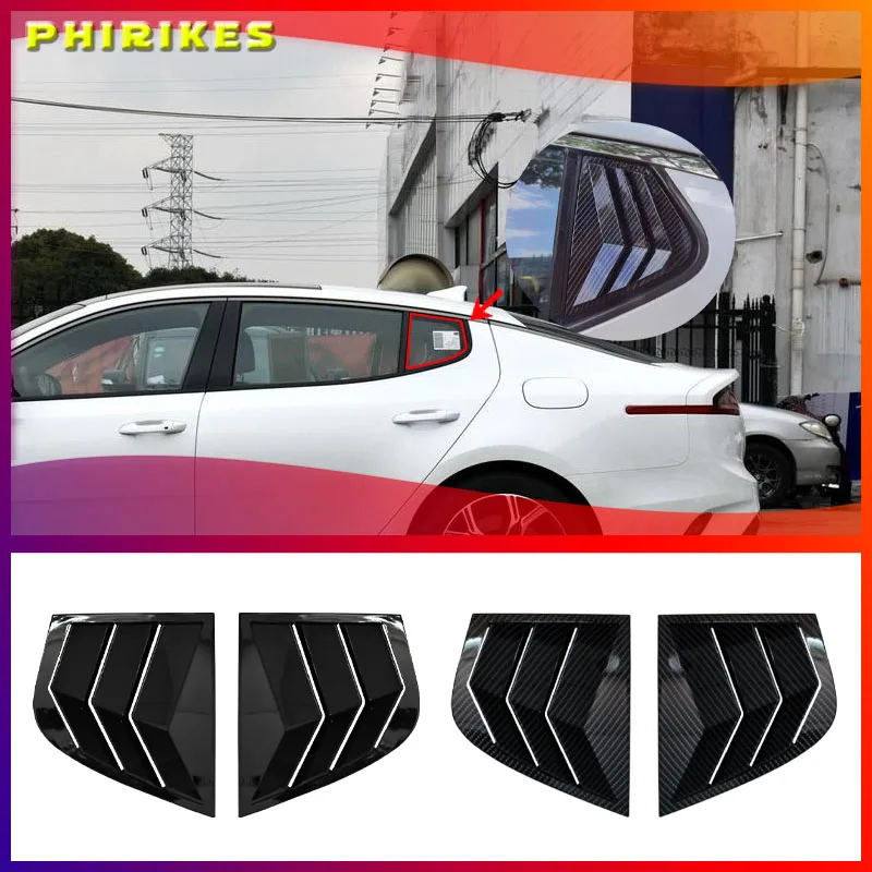 Carbon Fiber Look Side Window Louvers Scoop Cover Vent Sun Shade Cover Compatible With 2018 2019 2020 2021 2022 For Kia Stinger