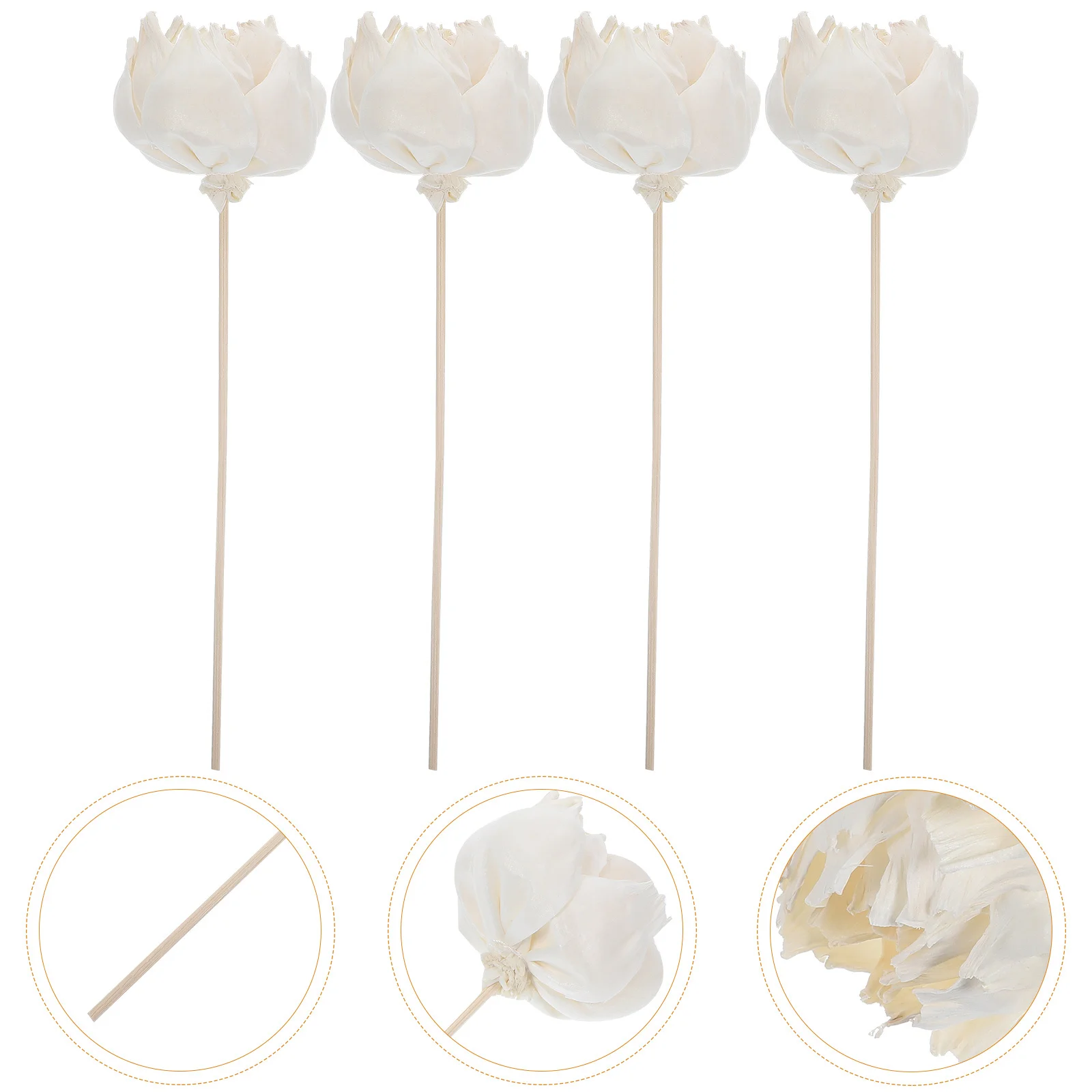 

4Pcs Elegant Aroma Diffuser Flowers Long-Lasting Scent for Bedroom Bathroom Hotel Decorative Essential Oil Diffusers