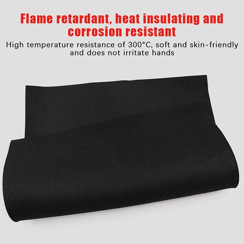 Fireproof Fabric 200x300mm Thick 5mm Fireproof Pad Black Welding Protective Blanket Insulation Pad High-Temperature Pad
