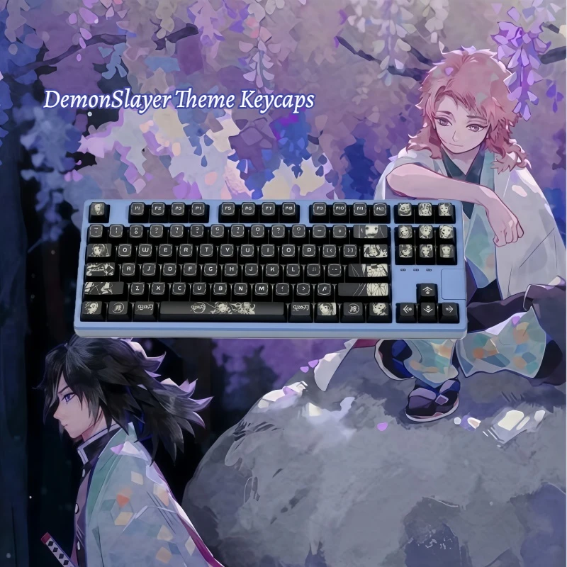 

DemonSlayer Theme Keycap OEM High Coating Process 104 Keys Ergonomic Smooth Touch Adaptation 61/87/104 Series Anime Peripheral