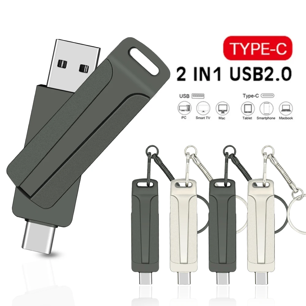 

Rotation TYPE-C USB2.0 Flash Drive Pen Drive 32GB 64GB 128GB High Speed Usb Stick 2.0 memoria stick memory Flash Drive Pendrive