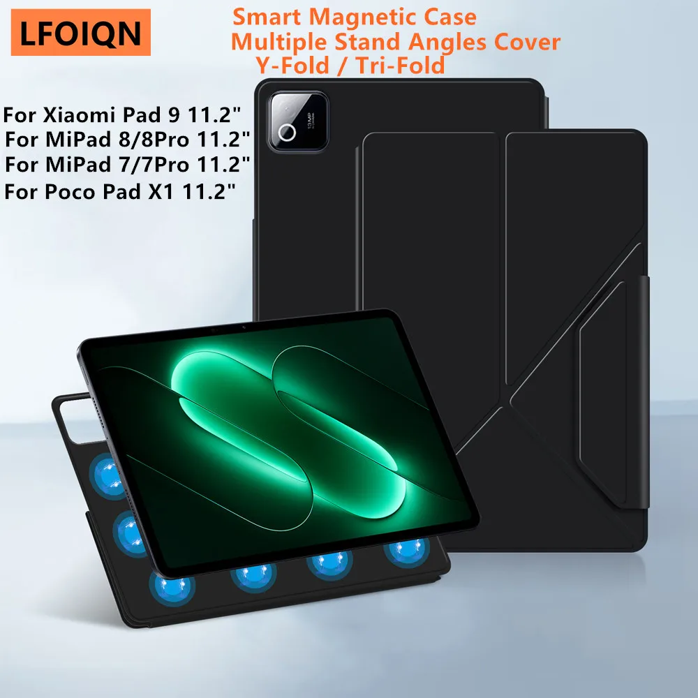 LFOIQN Y-Fold Magnetic Case For Xiaomi Pad 8 /8 Pro Pad 9 Case Funda Xiaomi Poco Pad X1 Mi Pad 8 8pro 7 11.2