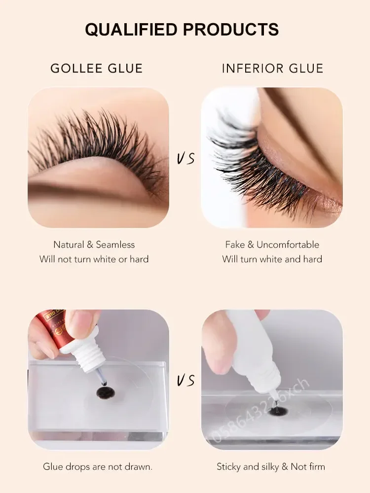 Gollee 5ml Wimperverlenging Lijm 0.5 Seconden Sneldrogende Valse Wimper Extension Lijm Gollee Super Bonder Wimper lijm Primer