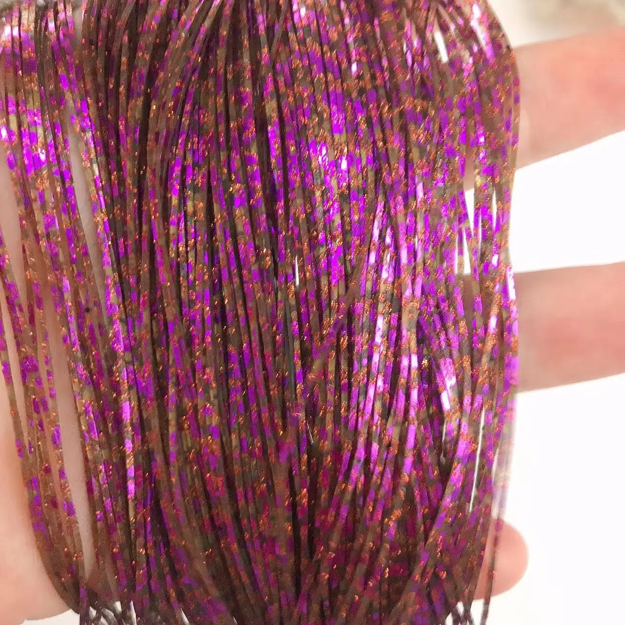 1Set/5pcs 8850-033 Fly Tying Silicone Fiber Kit - Multi-Color Spotted Bead Chain Skirts for Popper/ Grasshopper Flies