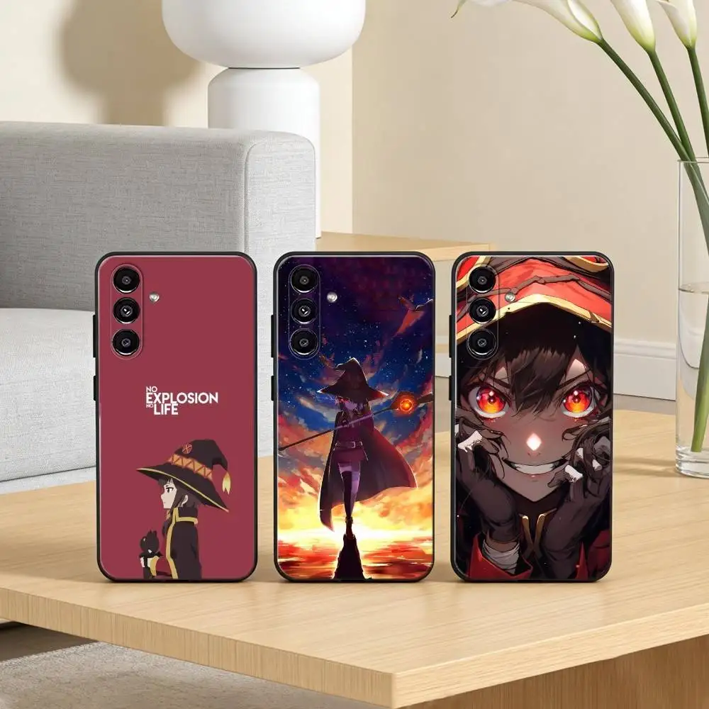 Megumin Anime K-KonoSuba Phone Case For Samsung Galaxy A13,21s,22,31,32,52,53,71,72,73,Soft Black Cover