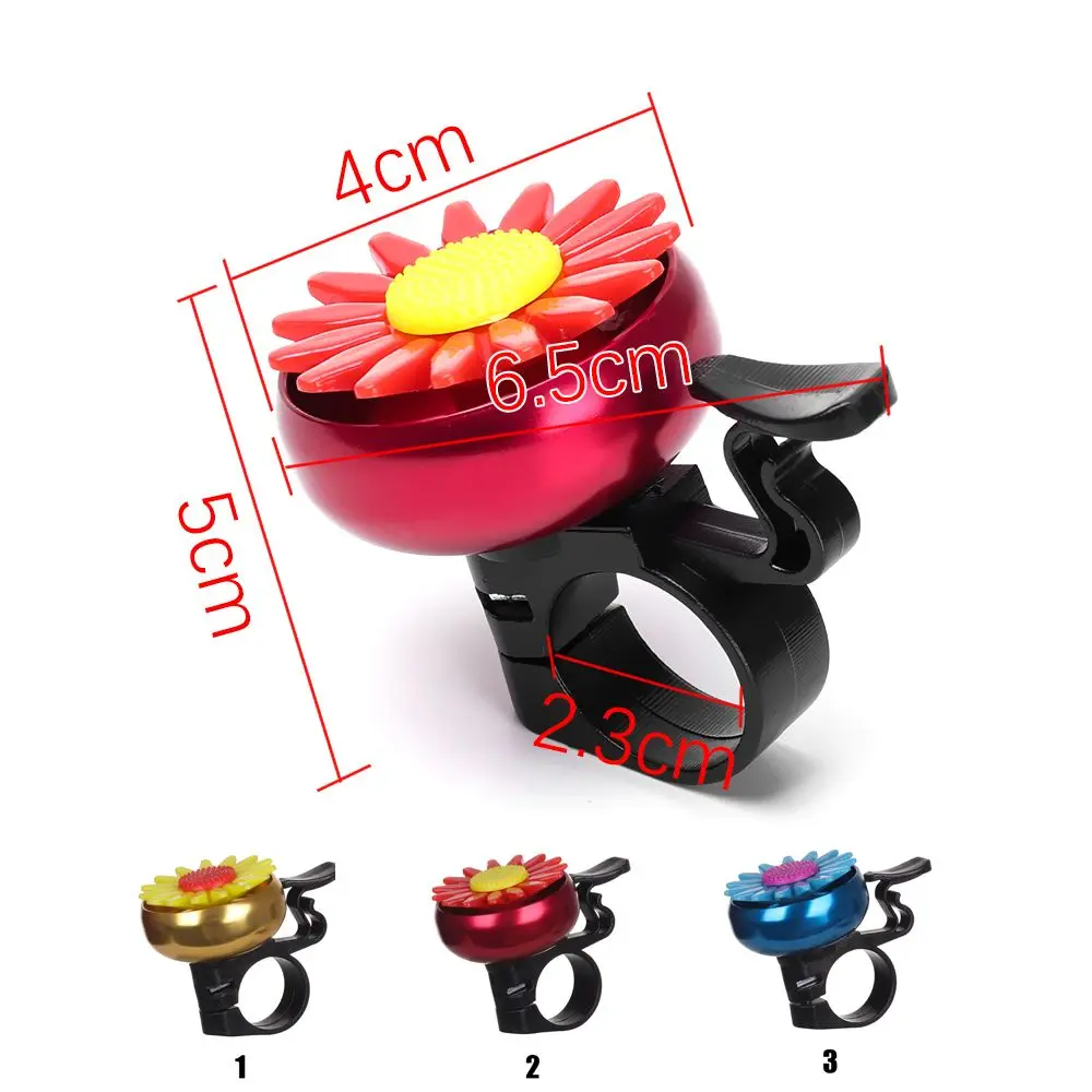 1PC  Funny Daisy Flower Multi-color Outdoor Protective Safety Bike Bell Horn Sound Alarm Cycling Bicycle Handlebar