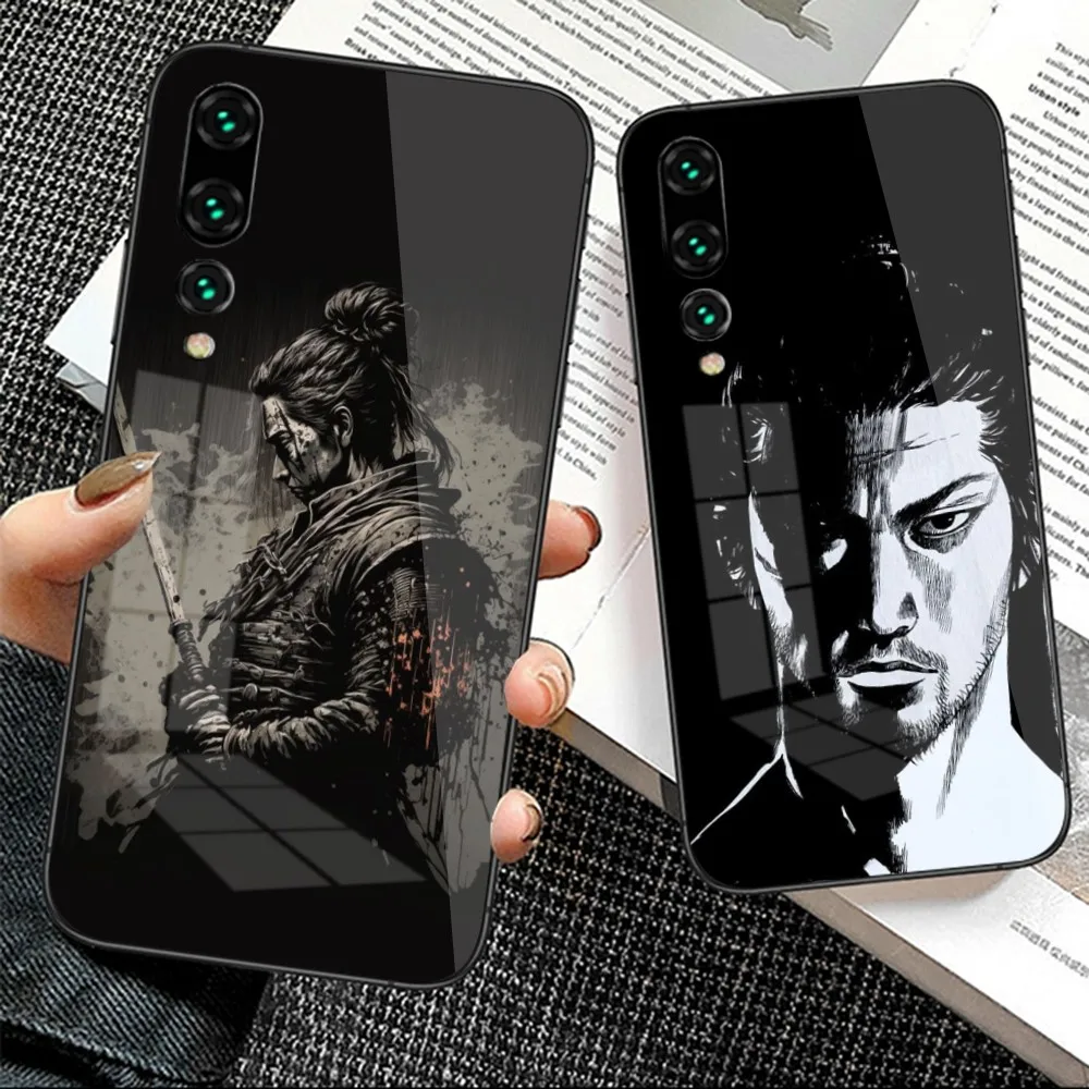 Miyamoto Vagabond Mobile Cell Phone Case for Huawei P50 P40 P30 P20 Pro Mate 40 30 20 Pro Nova 9 8 7 PC Glass Phone Cover Funda