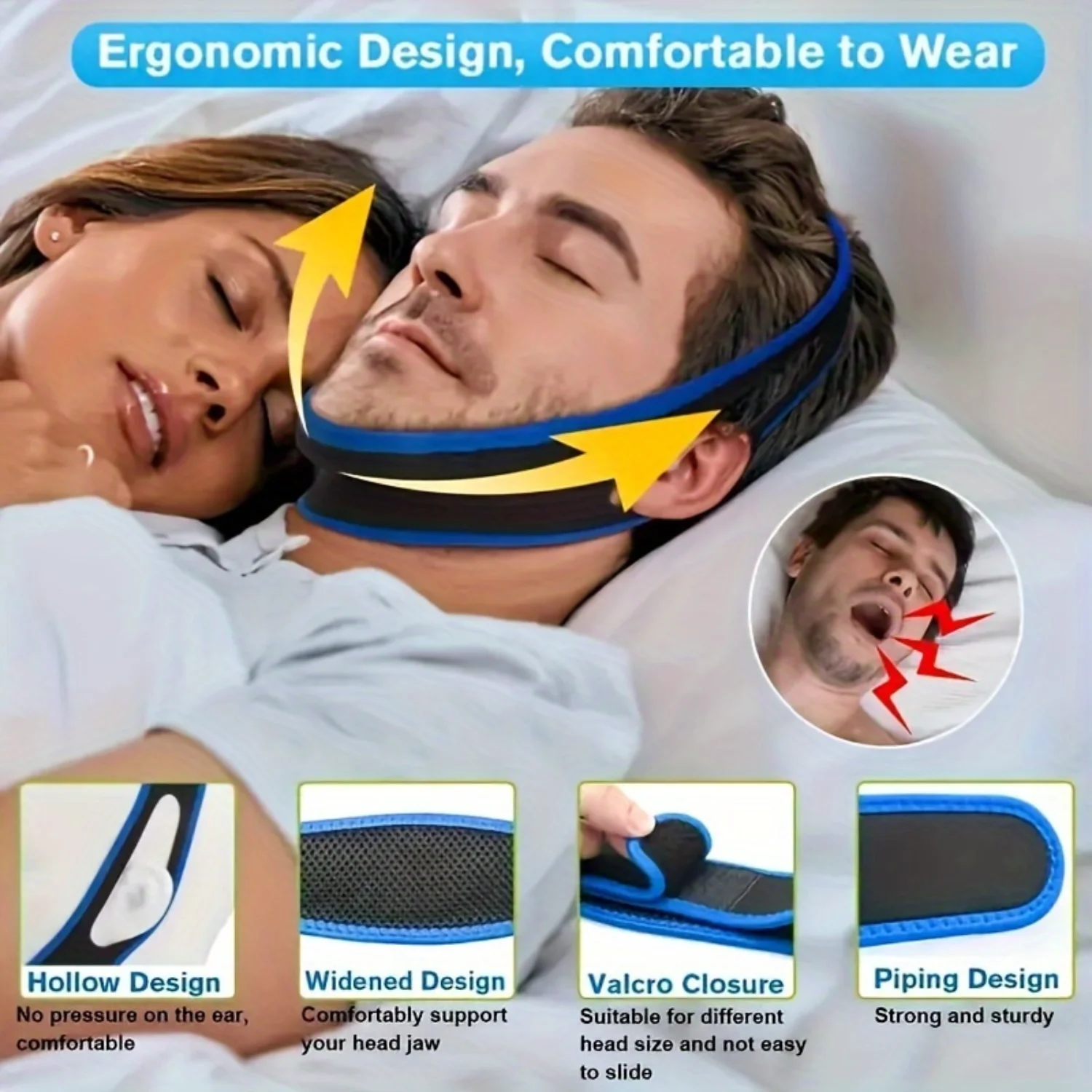 1/2pcs Snoring Chin Strap, For Snoring Anti-Snoring Device To Stop Snoring For Men And Women