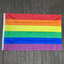 xvggdg  Rainbow Flags And Banners 3x5FT 90x150cm Lesbian Gay Pride LGBT Flag Polyester Colorful Rainbow Flag