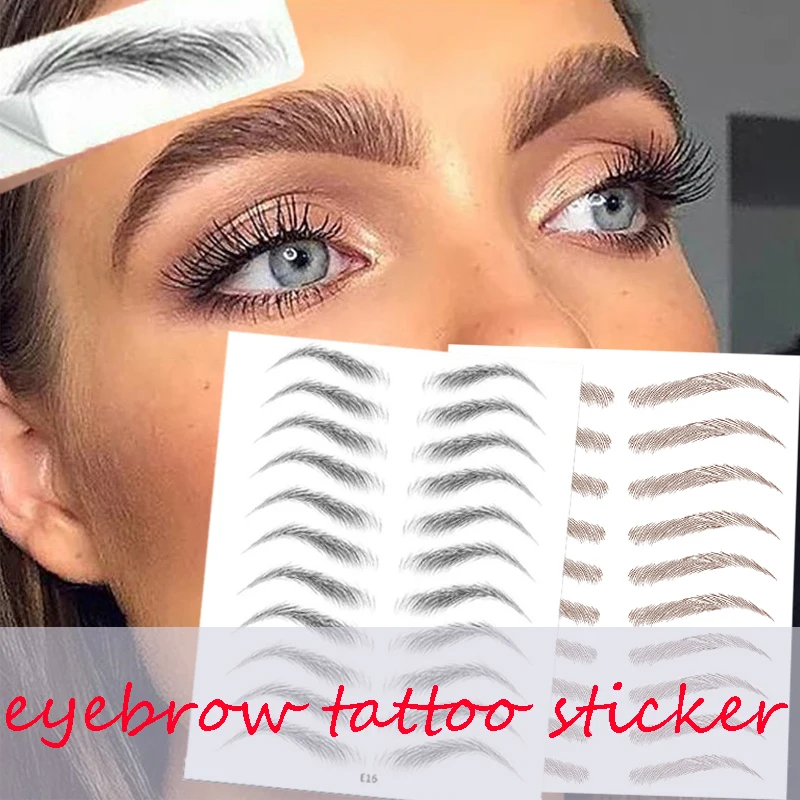 Water-based Hair-liked Authentic Eyebrow Tattoo Sticker Waterproof Cosmetics Long Lasting Makeup False Eyebrows Stickers