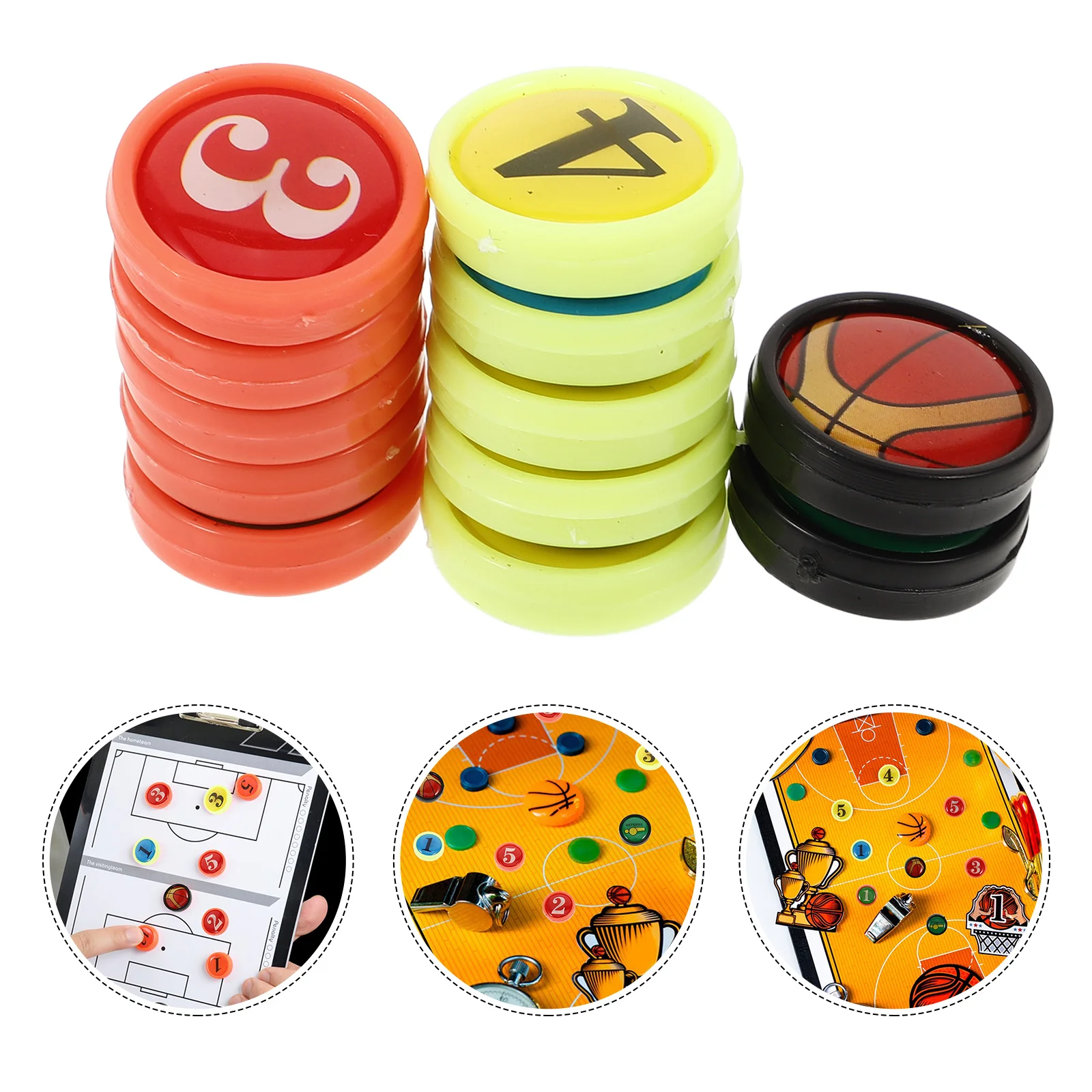 

12 Pcs Small Magnets Basketball Board Accessories Coaching Number Parts Portable Supplies Replacement