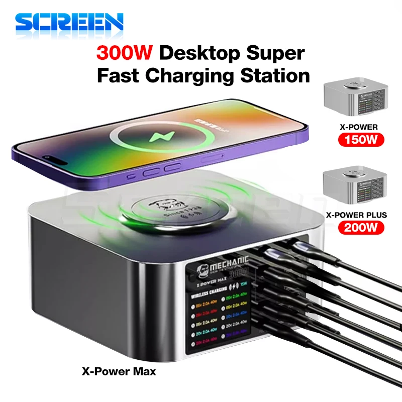 MECHANIC X-Power Plus Max Multi-port Charger Multifunctional Desktop Charging Station Fast Charging for Mobile Phone Tablet