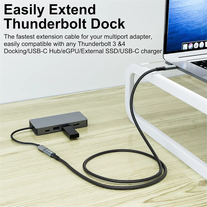 USB 4 thunderbolt 4 Type C Extension Cable 40Gbps PD 240W Fast Charging USB-C Data Cable 8K@60Hz For eGPU iPhone 15 MacBook Pro