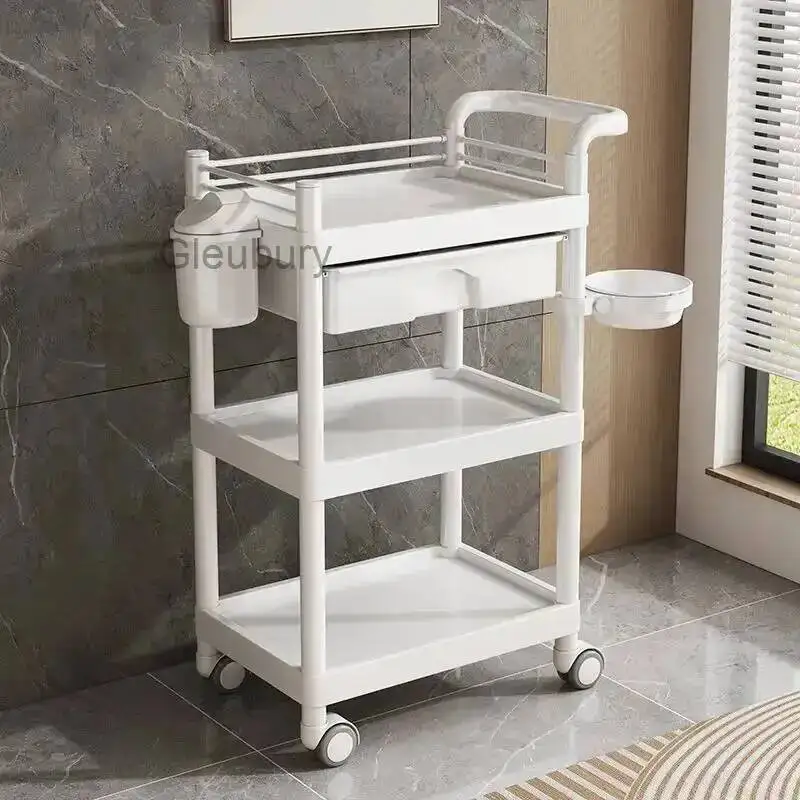 Tattoo Salon Trolley Advanced Storage Movable Minimalist Makeup Salon Trolley Hotel Commercial Furniture Carrello Attrezzi Lstc