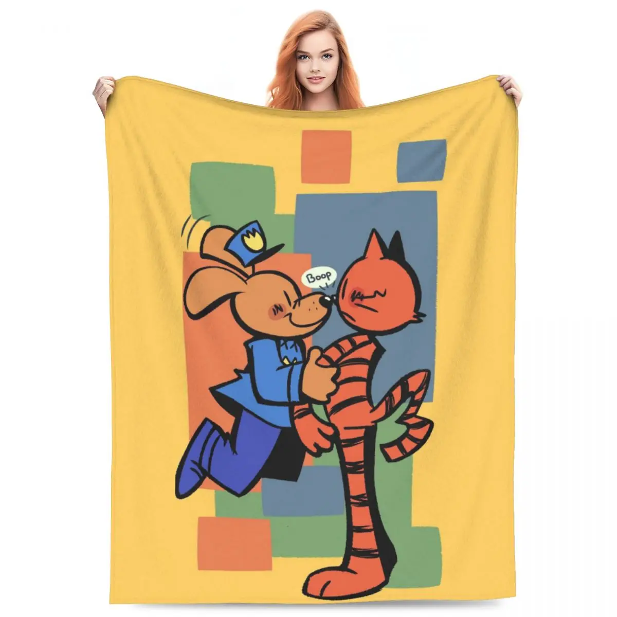 Custom Dogs Wallpaper Blankets Warm Flannel Funny Manga Cartoon Throw Blanket for Bedding Travel Sofa
