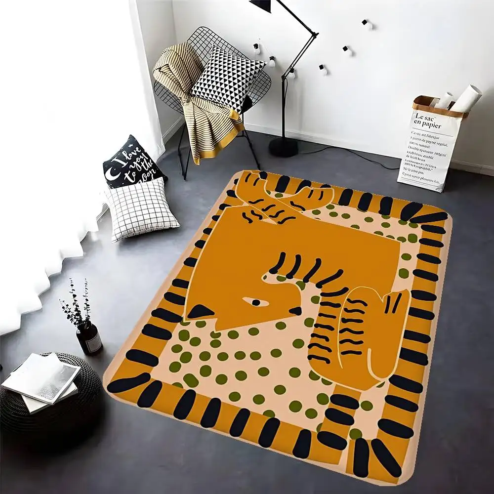 Egypt Colorful Abstract Tiger Floor Mat Rectangle Anti-slip Home Soft Badmat Front Door Indoor Outdoor Mat Welcome Doormat