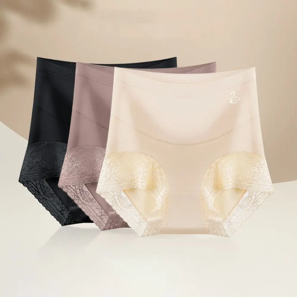 High Waist Postpartum Body Shapers Silk Cotton Crotch Butt Lifter Briefs Panties Lace Ruffled Tummy Control Underwear Postpartum