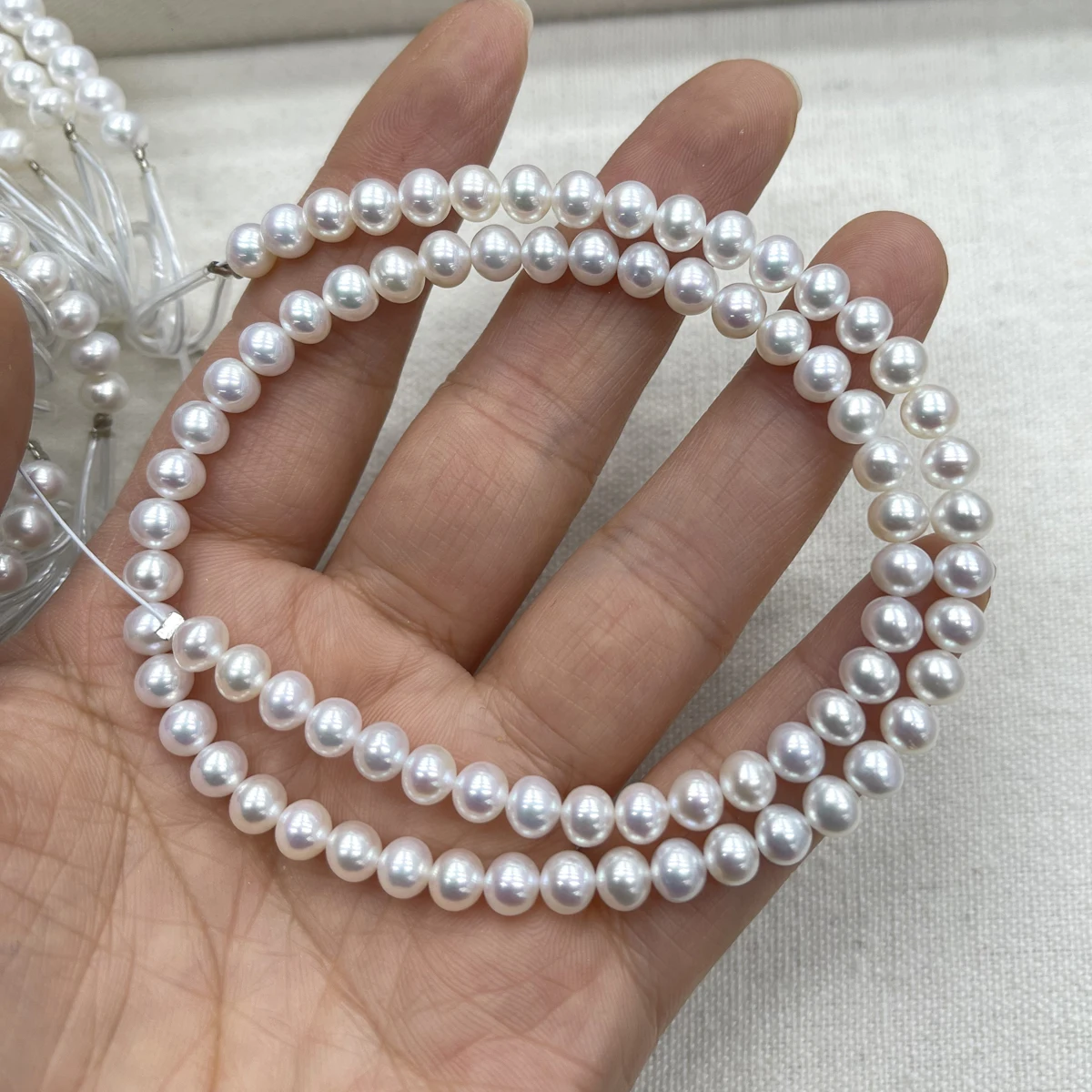 

AAA 3-4mm High-Quality Round Natural Freshwater Pearl Semi-Finished Beads for Jewelry Making DIY Necklace Bracelet Accessories