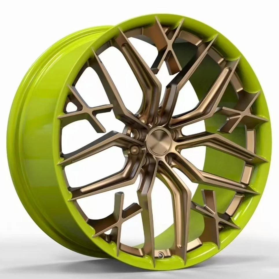 

New two-piece concave design alloy wheels 17-20 inch forged racing wheels in black finish for luxury cars