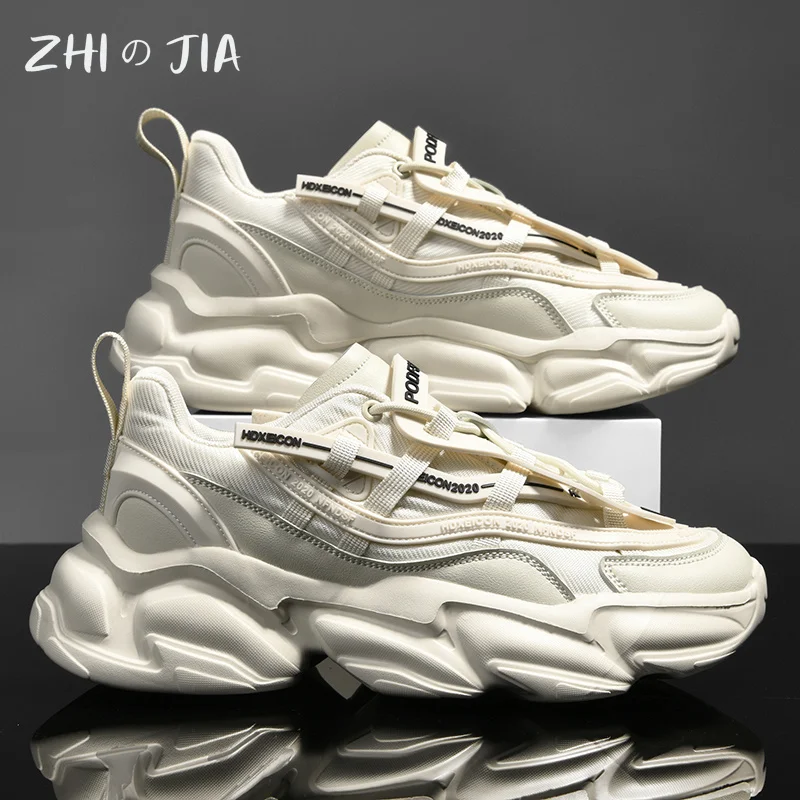 Men's Trendy Thick soled Sneakers Spring and Autumn Mesh Breathable Sneakers Fashion Matching Footwear 39-45