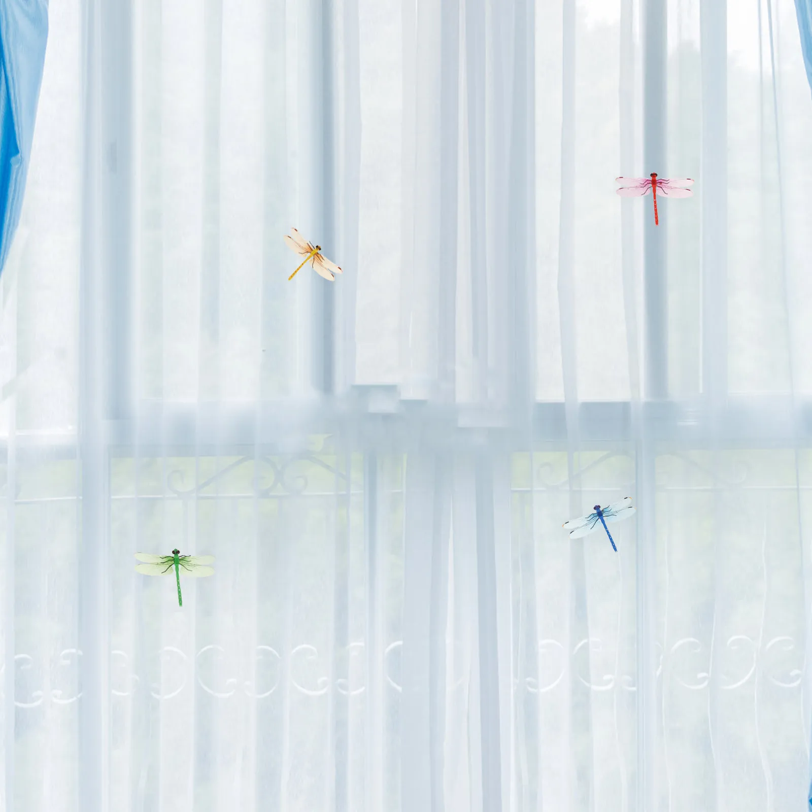 20Pcs Realistic Dragonfly Curtain Props Creative Decorative Dragonflies Removable Small Curtain Decors DIY Home Decor