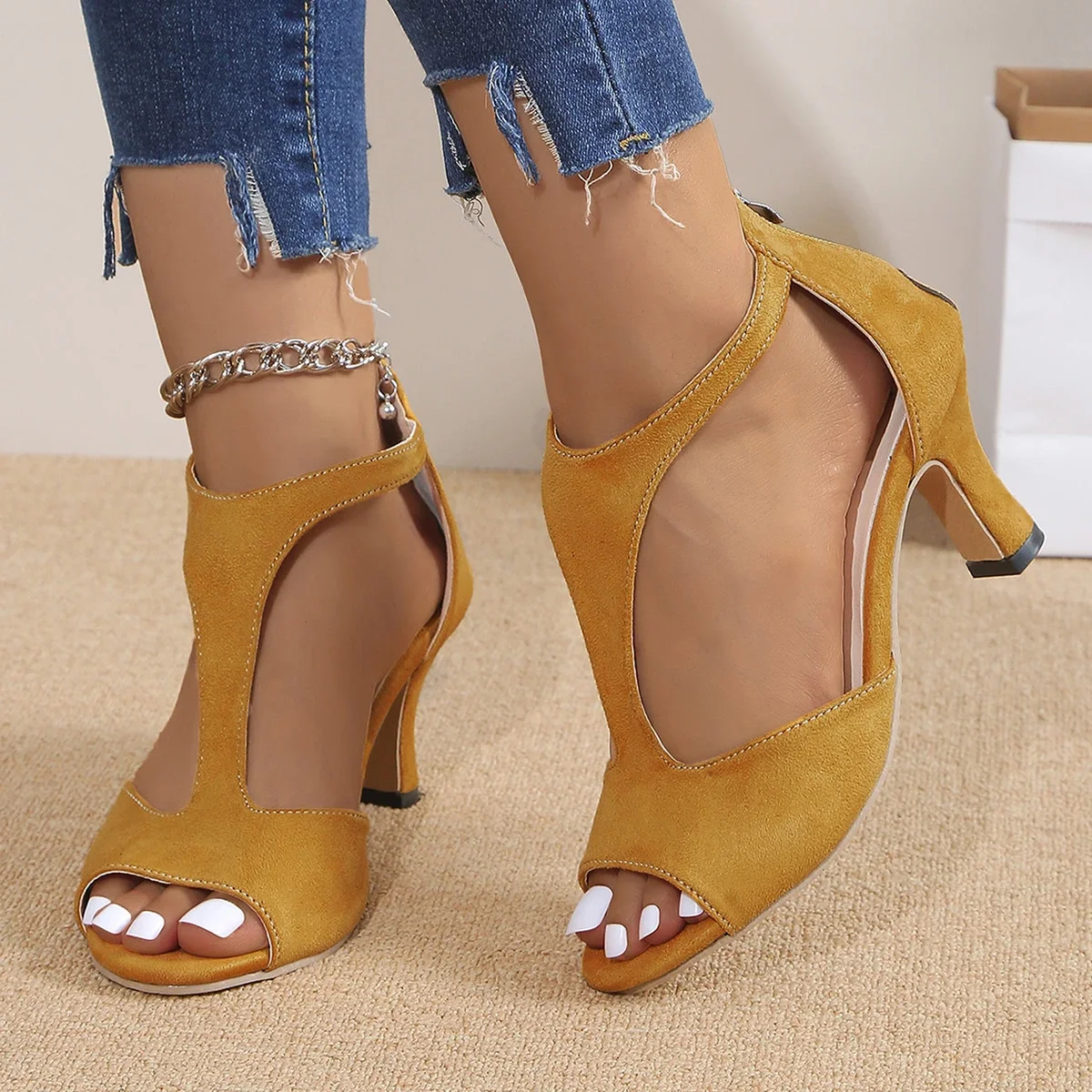 Women Sandals New Summer Outdoor Casual Sandals Sexy Luxury High Heels Shoes for Women Fashion Designer Sandals Zapatos De Mujer