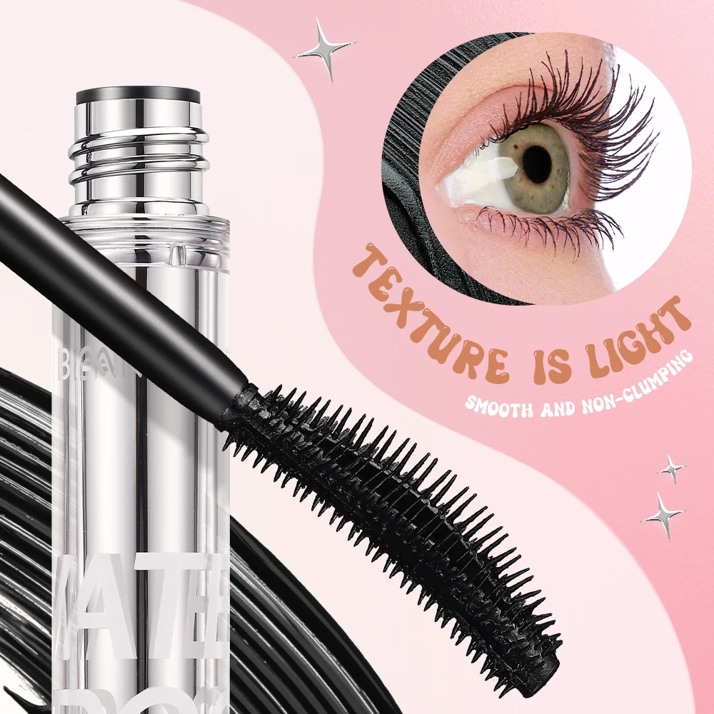 Banxeer Mascara Waterdichte Langdurige 24H Zwarte Verlenging Wimpers Vegen-Proof Verlenging Curling Mascara Oogmake-Up