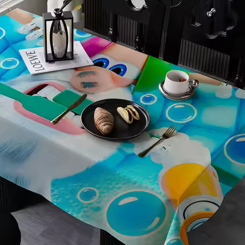 Cartoon B-Booba Washable TableCloth For Wedding Party Dining Banquet Decoration Luxuriou Table Table Protector Cloth