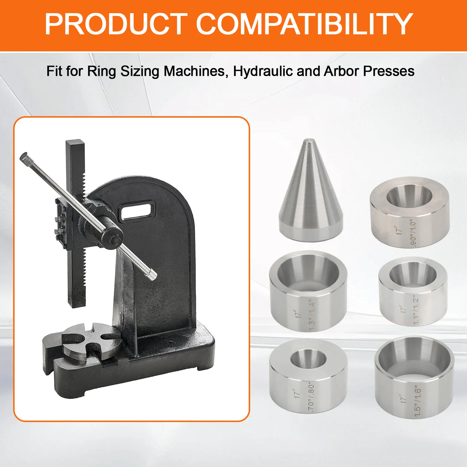 17 Degree Five Piece Set Folding & Reduction Die Stainless Steel Stabilizer Folding Cone Die Set Coin Making Tool