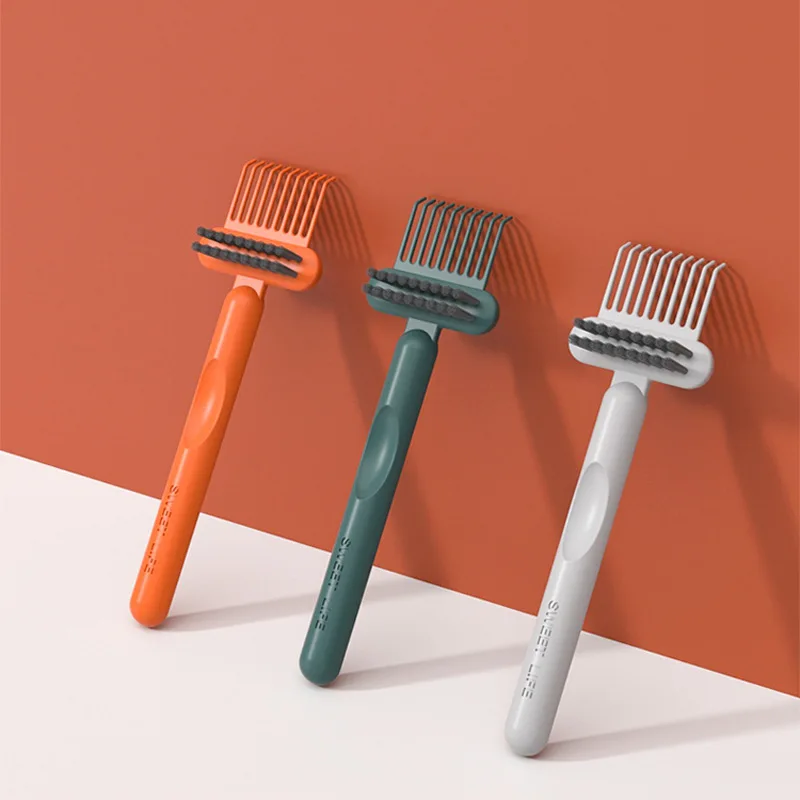 1Pc 2 In1 Hairbrush Comb Cleaning Brush Cleaner Rake Comb Embedded Tool Hair Dirt Remover for Removing Hair Dust Home Salon Use