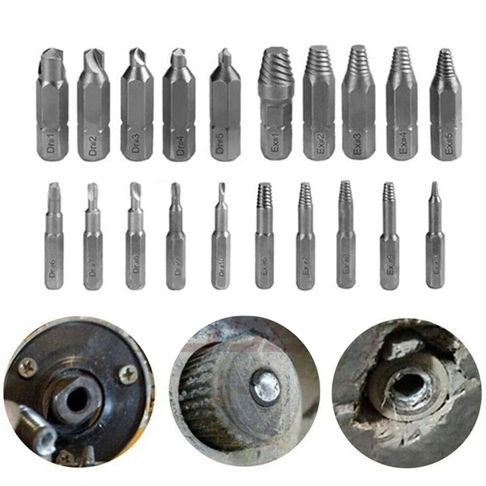 

10Pcs 4mm 6.35mm Damaged Screw Extractor Drill Bits Stripped Screw Extractor Kit For Broken Bolt Extractor For Broken Bolts
