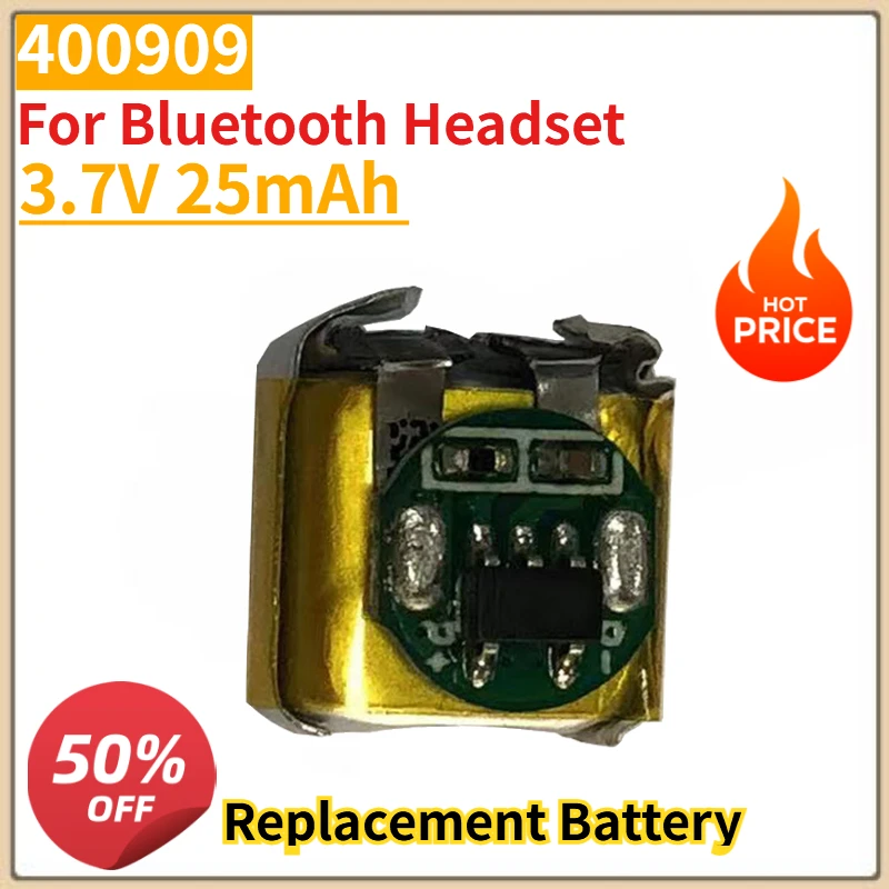 High Quality New 400909 Replacement Battery 3.7V 25mAh for Bluetooth Headset