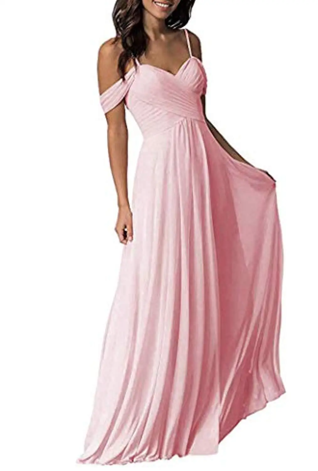 LZPOVE Cheaper Lavender Bridesmaid Dresses Long Chiffon V Neck Spaghetti Straps Vestido De Festa De Casamento Sexy Backless Robe