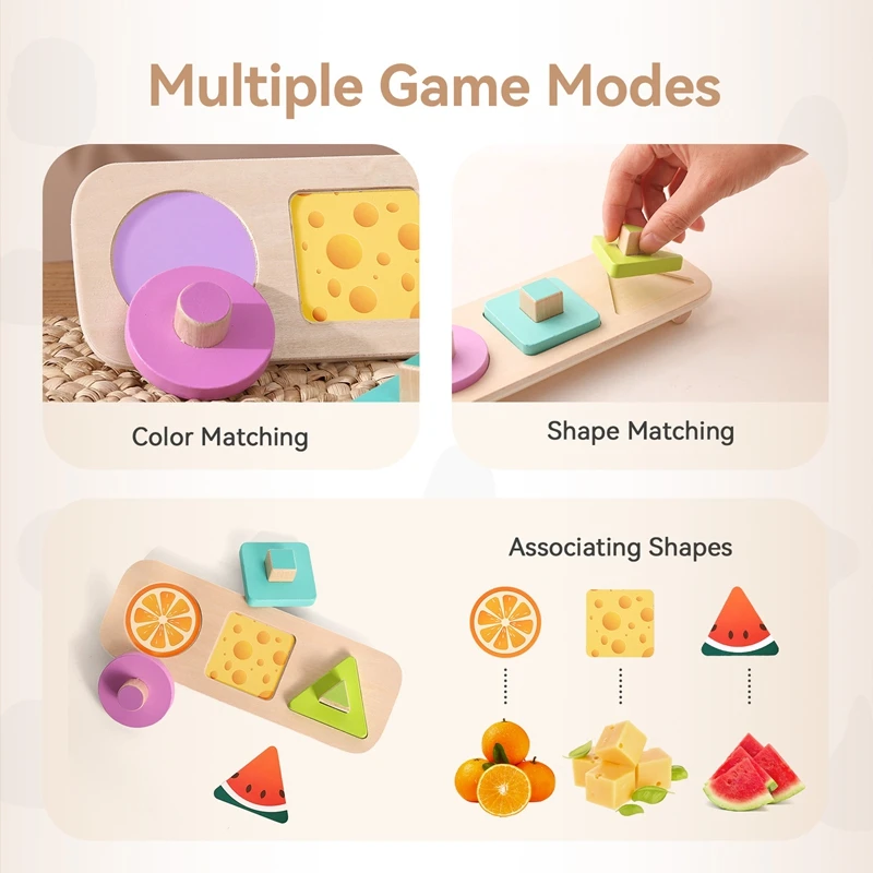 Montessori Toys Baby Wooden Busy Board Sorting Stacking Geometric Blocks Toddlers Educational Shape Color Sorter Preschool Kids