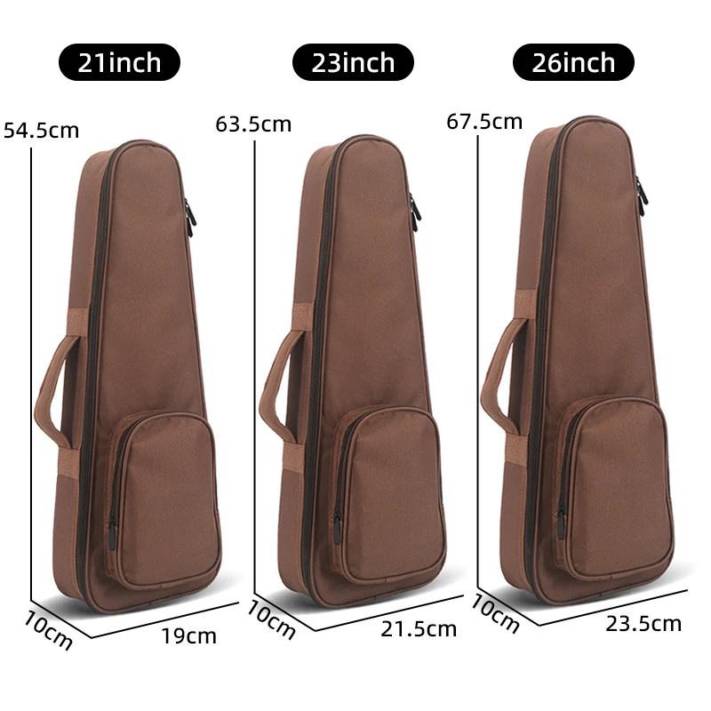 Ukulele Bag Case Shoulder Padded Gig Backpack For 21 23 26 Inch Brown Portable Soft Case Concert Musical Instruments XM112