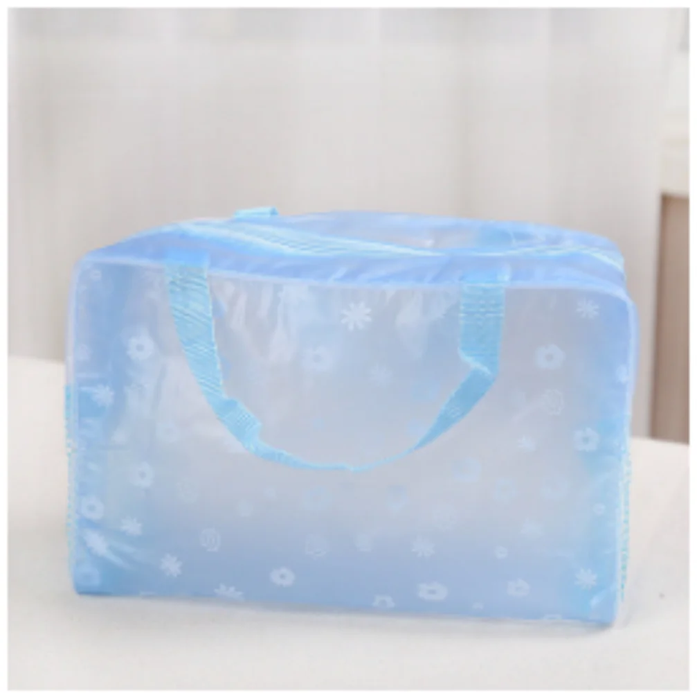 1Pc New Design Floral Print Transparent Waterproof Makeup Cosmetic Bag Travel Wash Toothbrush Pouch Toiletry  Hiking Cross Bag