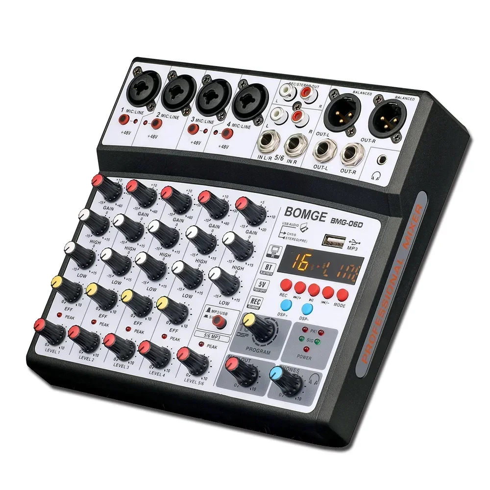 06D  4/6/8 Channel 12v Mixer Digital Audio