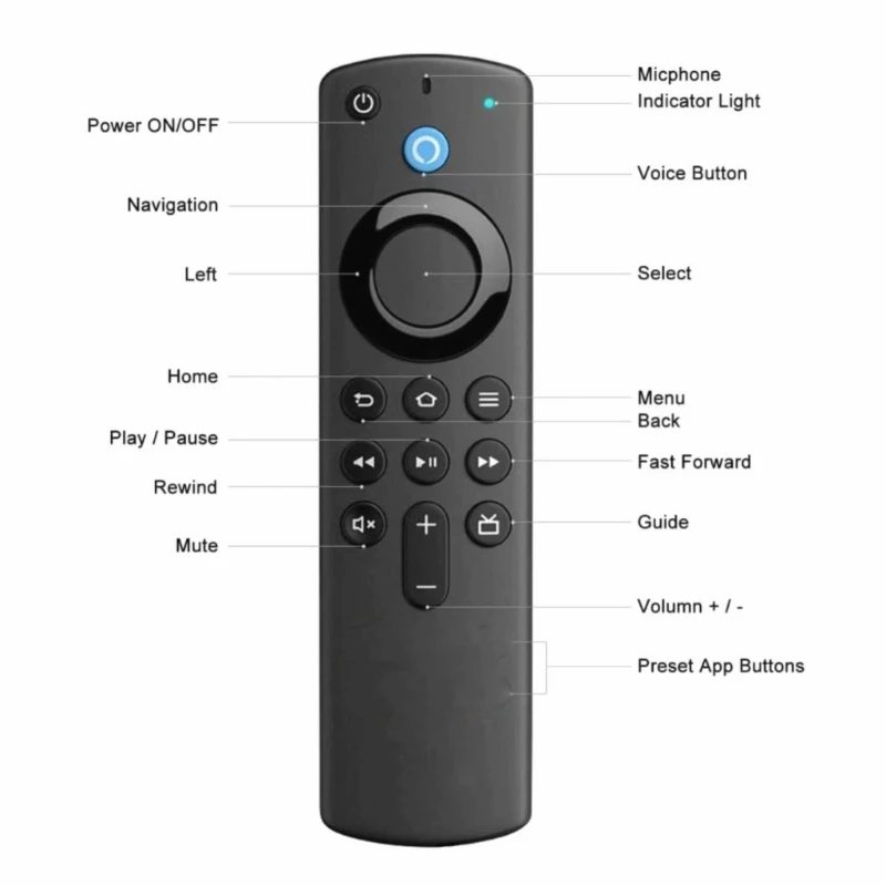 L5B83G Bluetooth-Compatible Voice Remote Control Replacement L5B83H Kompatibilitas untuk 4K Black D2RC