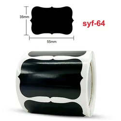 120pcs/roll Waterproof Chalkboard Labels Spice Organizer Label for Household Kitchen Jars Blackboard Stickers With White Pen