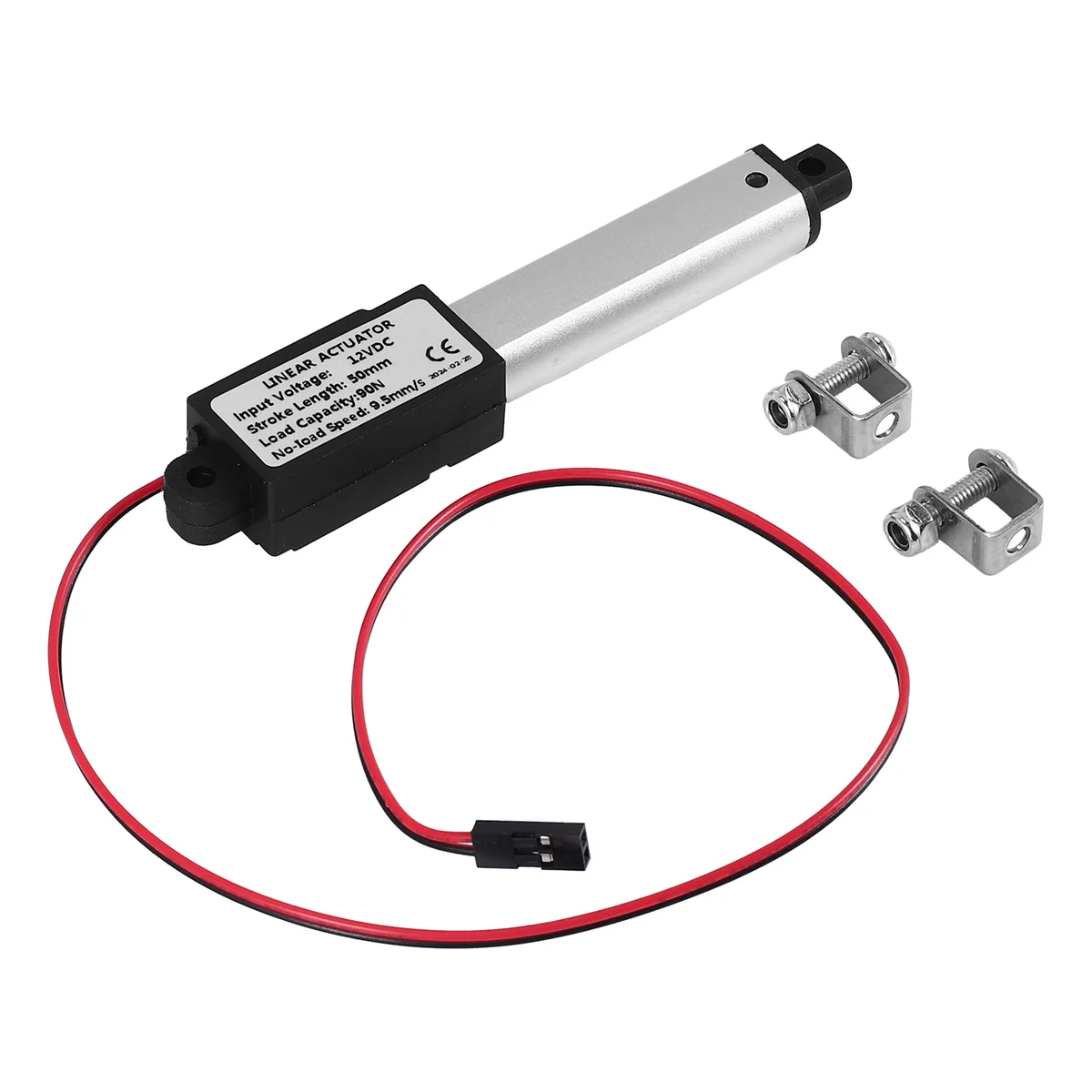 AS63 Micro-Linear Actuator, 2 Inch Stroke, 90N/20.3Lb, Speed 9.5mm/S Electric Waterproof Actuator Motor Linear Actuator 12V