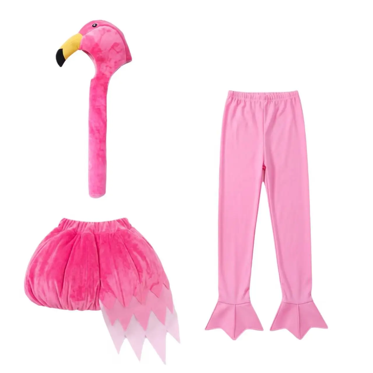 Kids Pink Flamingo Plush Cosplay Costume Cute Animal Outfit Halloween Carnival Birthday Party Stage Performance Dress Up Suit view 4