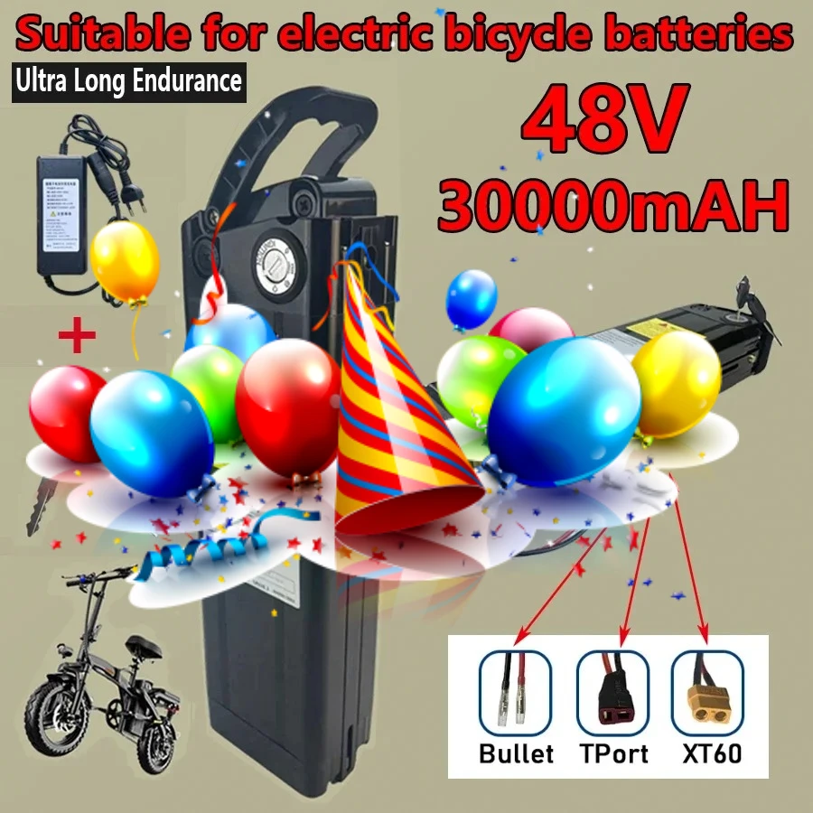 

48V 30Ah lithium-ion battery pack 1000W 750W suitable for silver fish E-Bike battery with charger